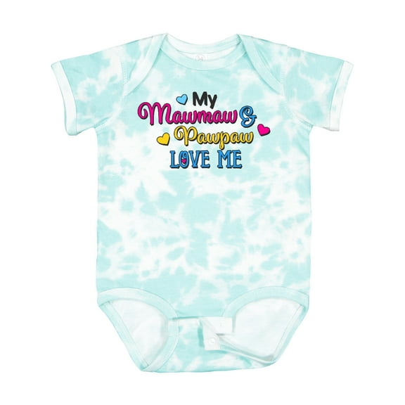 Inktastic My Mawmaw and Pawpaw Love Me with Hearts Boys or Girls Baby Bodysuit