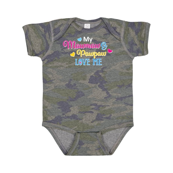 Inktastic My Mawmaw and Pawpaw Love Me with Hearts Boys or Girls Baby Bodysuit