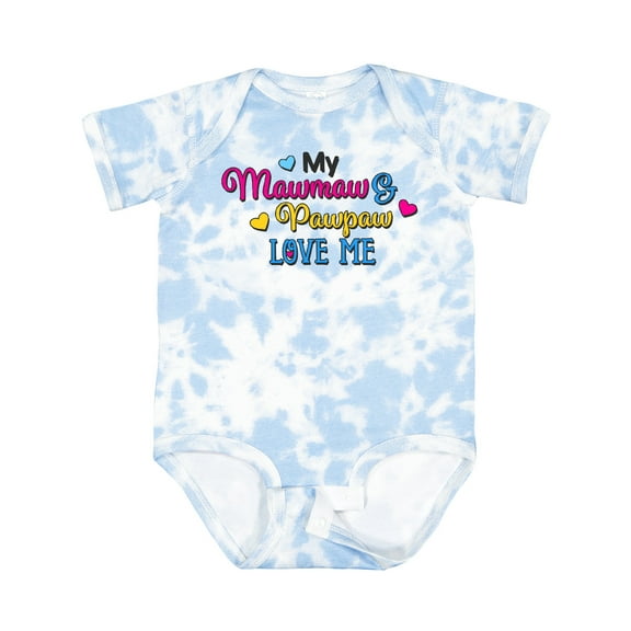 Inktastic My Mawmaw and Pawpaw Love Me with Hearts Boys or Girls Baby Bodysuit