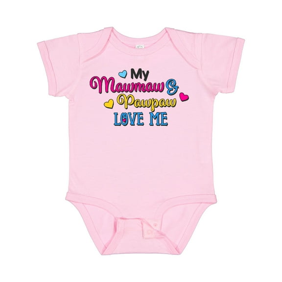 Inktastic My Mawmaw and Pawpaw Love Me with Hearts Boys or Girls Baby Bodysuit