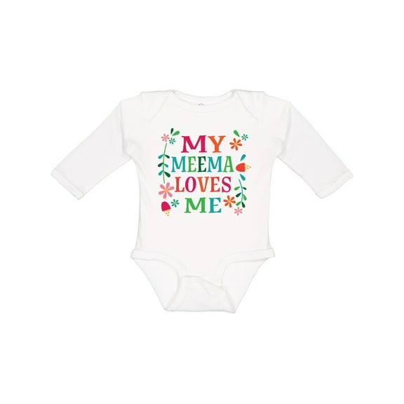 Inktastic My Meema Loves Me Girls Girls Long Sleeve Baby Bodysuit