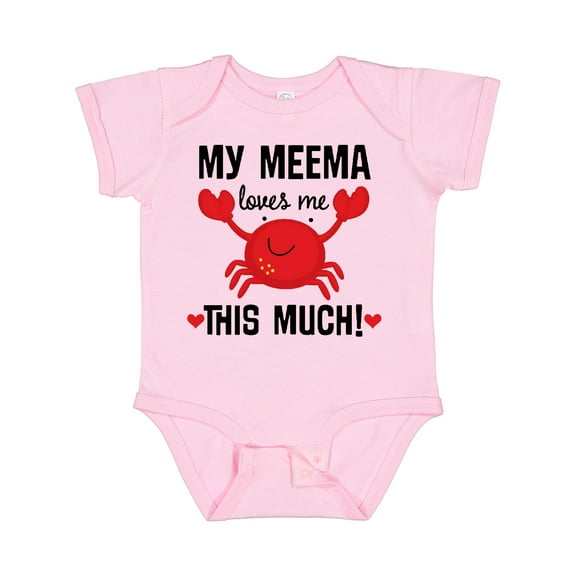 Inktastic My Meema Loves Me Grandson Boys or Girls Baby Bodysuit