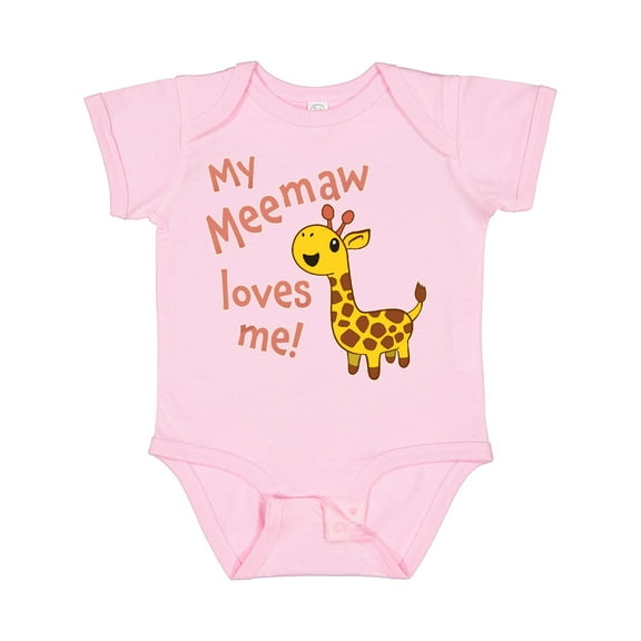 Inktastic My Meemaw Loves Me Cute Giraffe Boys or Girls Baby Bodysuit