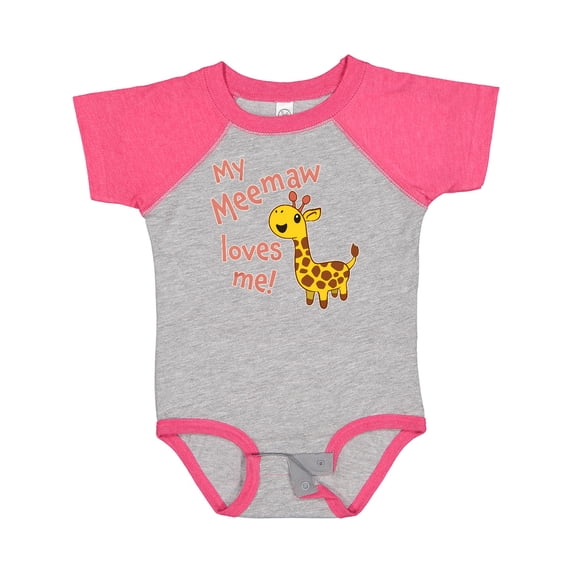 Inktastic My Meemaw Loves Me Cute Giraffe Boys or Girls Baby Bodysuit