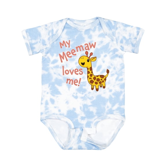 Inktastic My Meemaw Loves Me Cute Giraffe Boys or Girls Baby Bodysuit