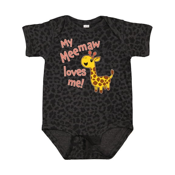 Inktastic My Meemaw Loves Me Cute Giraffe Boys or Girls Baby Bodysuit