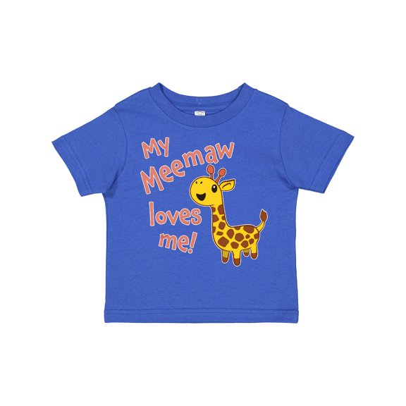 Inktastic My Meemaw Loves Me- Cute Giraffe Boys or Girls Toddler T-Shirt