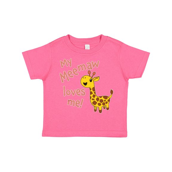 Inktastic My Meemaw Loves Me- Cute Giraffe Boys or Girls Toddler T-Shirt