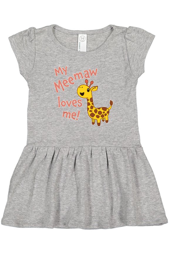 My Meemaw Loves Me- Cute Giraffe Girls Toddler Dress