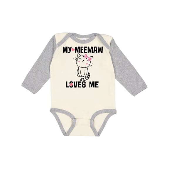 Inktastic My Meemaw Loves Me Girls Gift Girls Long Sleeve Baby Bodysuit