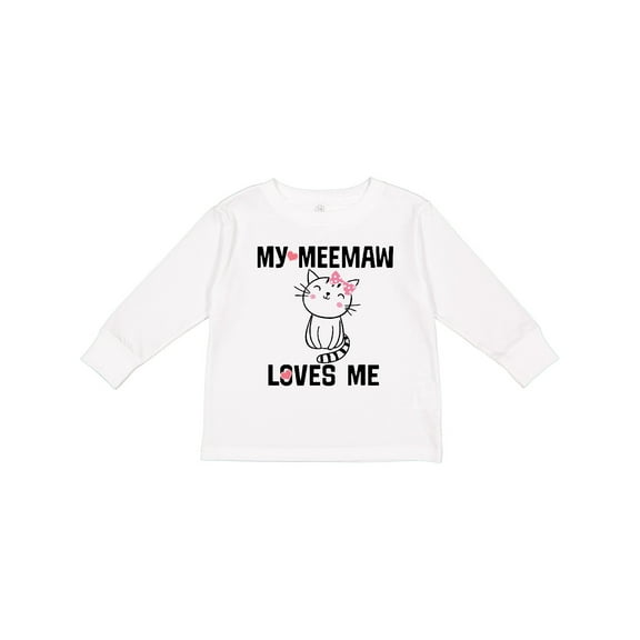 Inktastic My Meemaw Loves Me Girls Gift Girls Long Sleeve Toddler T-Shirt