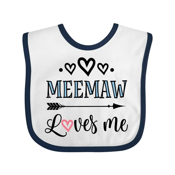 Inktastic My Meemaw Loves Me Girls Girls Baby Bib