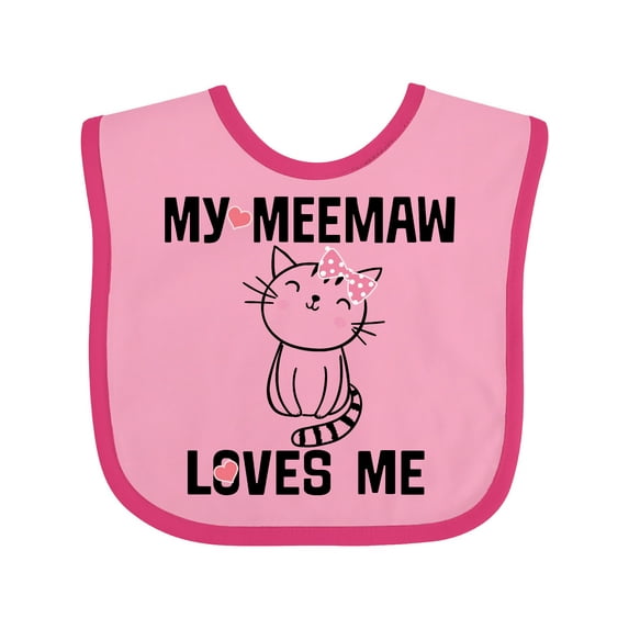 Inktastic My Meemaw Loves Me Girls Girls Baby Bib
