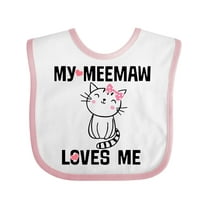 Inktastic My Meemaw Loves Me Girls Girls Baby Bib