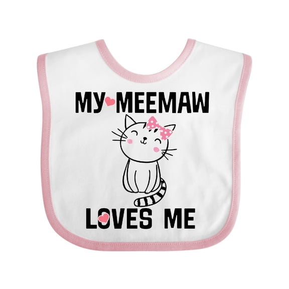 Inktastic My Meemaw Loves Me Girls Girls Baby Bib