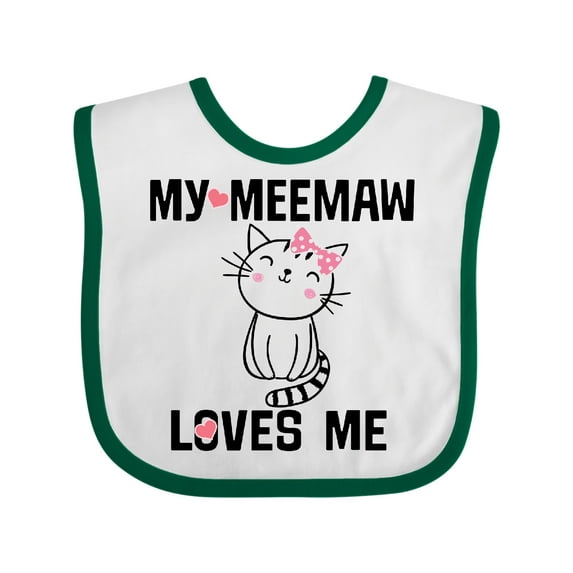 Inktastic My Meemaw Loves Me Girls Girls Baby Bib