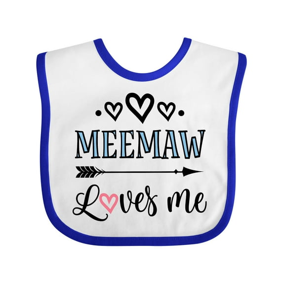 Inktastic My Meemaw Loves Me Girls Girls Baby Bib