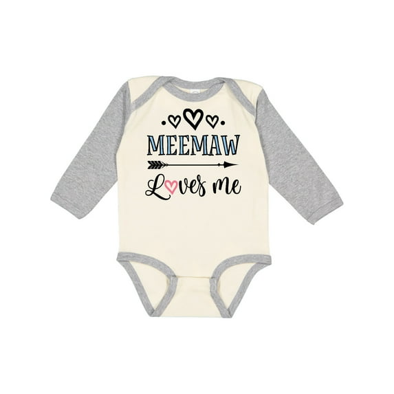 Inktastic My Meemaw Loves Me Girls Girls Long Sleeve Baby Bodysuit