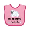 thumbnail image 1 of Inktastic My Meemaw Loves Me Lamb Boys or Girls Baby Bib, 1 of 4