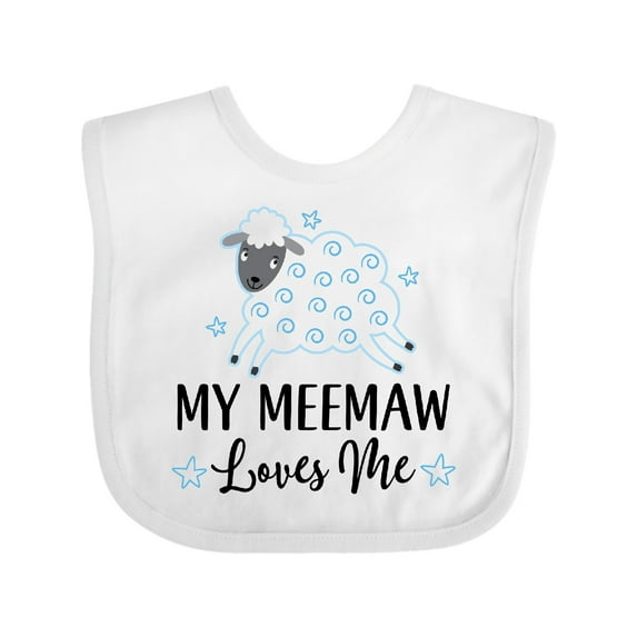 Inktastic My Meemaw Loves Me Lamb Boys or Girls Baby Bib