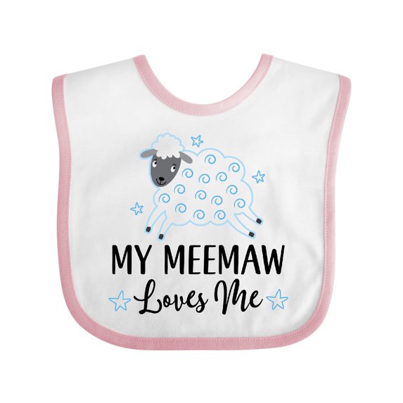 Inktastic My Meemaw Loves Me Lamb Boys or Girls Baby Bib