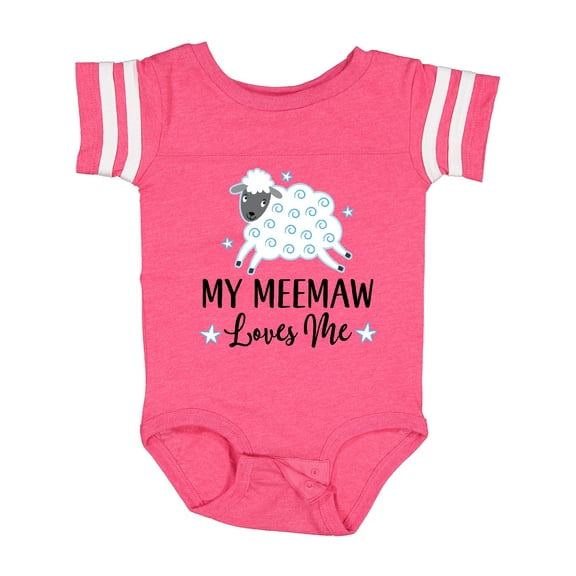 Inktastic My Meemaw Loves Me Lamb Boys or Girls Baby Bodysuit