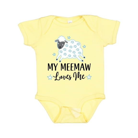 Inktastic My Meemaw Loves Me Lamb Boys or Girls Baby Bodysuit