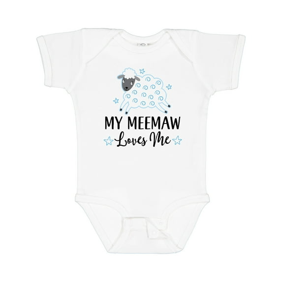Inktastic My Meemaw Loves Me Lamb Boys or Girls Baby Bodysuit