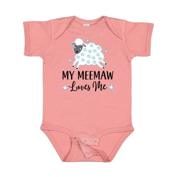 Inktastic My Meemaw Loves Me Lamb Boys or Girls Baby Bodysuit