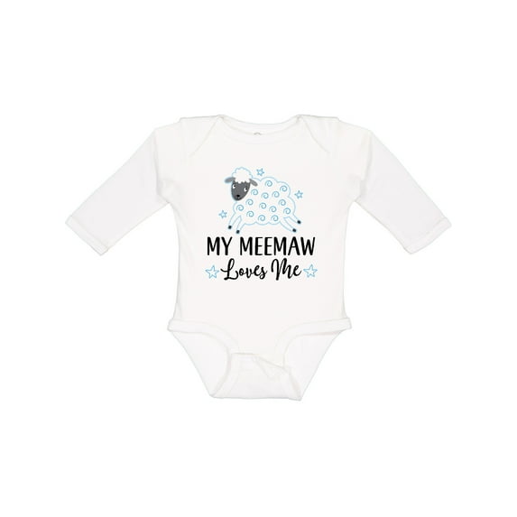 Inktastic My Meemaw Loves Me Lamb Boys or Girls Long Sleeve Baby Bodysuit