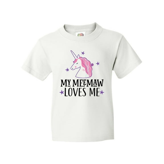 Inktastic My Meemaw Loves Me Unicorn Youth T-Shirt