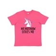 thumbnail image 1 of Inktastic My Meemaw Loves Me Unicorn Youth T-Shirt, 1 of 5