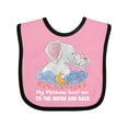 thumbnail image 1 of Inktastic My Meemaw Loves Me to the Moon and Back Elephant Family Boys or Girls Baby Bib, 1 of 4