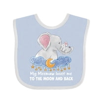 Inktastic My Meemaw Loves Me to the Moon and Back Elephant Family Boys or Girls Baby Bib