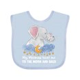 thumbnail image 1 of Inktastic My Meemaw Loves Me to the Moon and Back Elephant Family Boys or Girls Baby Bib, 1 of 4