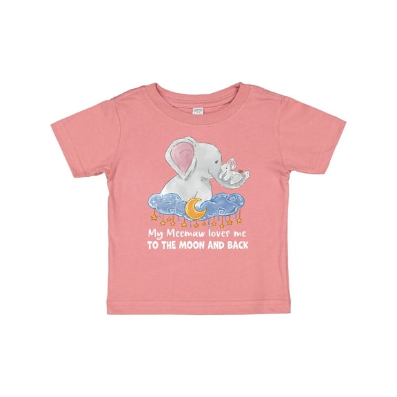 Inktastic My Meemaw Loves Me to the Moon and Back Elephant Family Boys or Girls Baby T-Shirt
