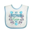 thumbnail image 1 of Inktastic My Meemaw Loves Me with Flowers and Hearts Boys or Girls Baby Bib, 1 of 4