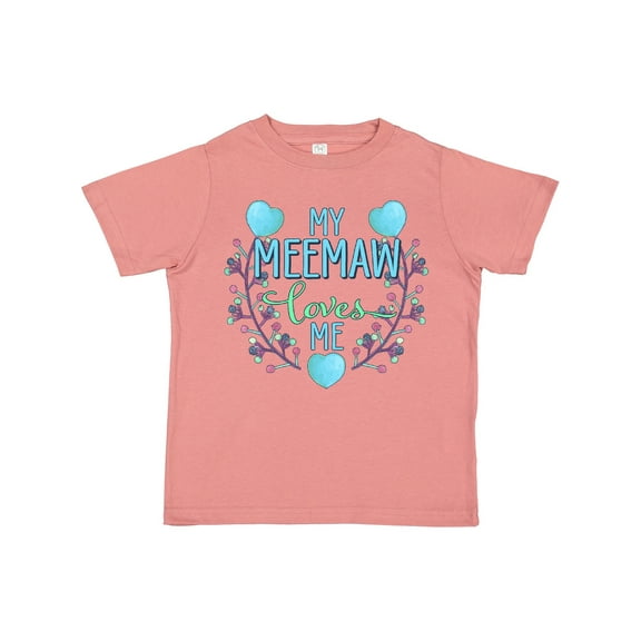 Inktastic My Meemaw Loves Me with Flowers and Hearts Boys or Girls Toddler T-Shirt