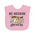 thumbnail image 1 of Inktastic My Meemaw Loves Me with Sloth and Hearts Boys or Girls Baby Bib, 1 of 4