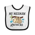 thumbnail image 1 of Inktastic My Meemaw Loves Me with Sloth and Hearts Boys or Girls Baby Bib, 1 of 4