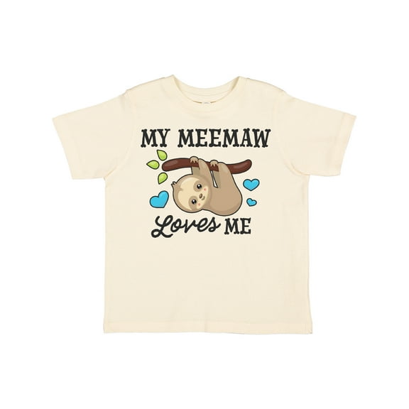 Inktastic My Meemaw Loves Me with Sloth and Hearts Boys or Girls Toddler T-Shirt