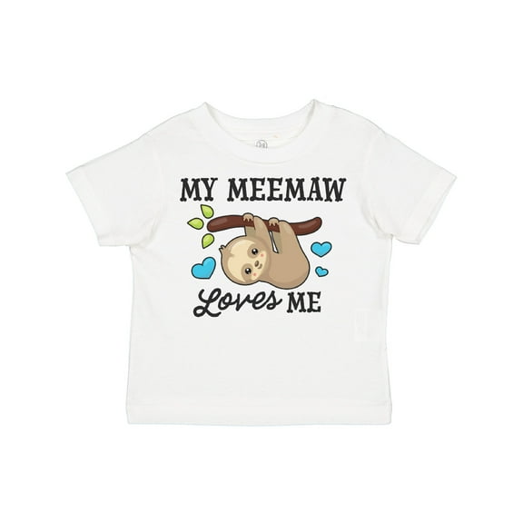 Inktastic My Meemaw Loves Me with Sloth and Hearts Boys or Girls Toddler T-Shirt
