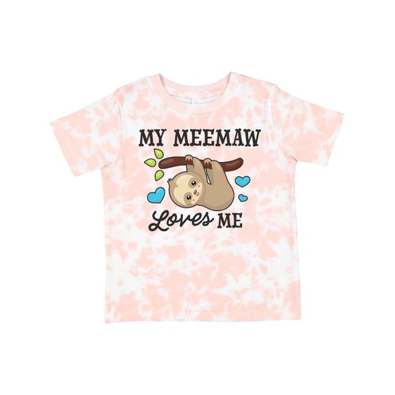 Inktastic My Meemaw Loves Me with Sloth and Hearts Boys or Girls Toddler T-Shirt
