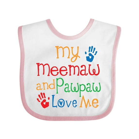 Inktastic My Meemaw and Pawpaw Love Me Boys or Girls Baby Bib