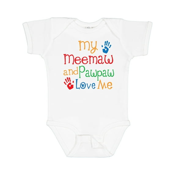 Inktastic My Meemaw and Pawpaw Love Me Boys or Girls Baby Bodysuit
