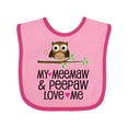 thumbnail image 1 of Inktastic My Meemaw and Peepaw Love Me Grandchild Owl Girls Baby Bib, 1 of 4