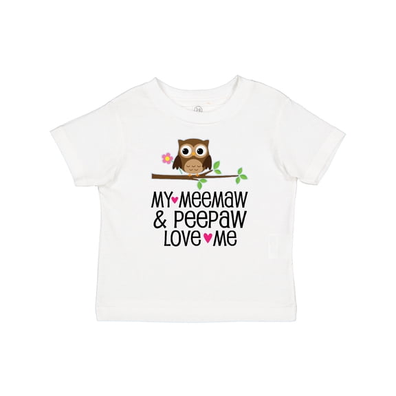 Inktastic My Meemaw and Peepaw Love Me Grandchild Owl Girls Baby T-Shirt
