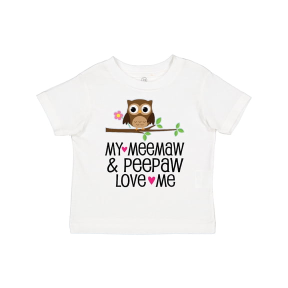 Inktastic My Meemaw and Peepaw Love Me Grandchild Owl Girls Toddler T-Shirt