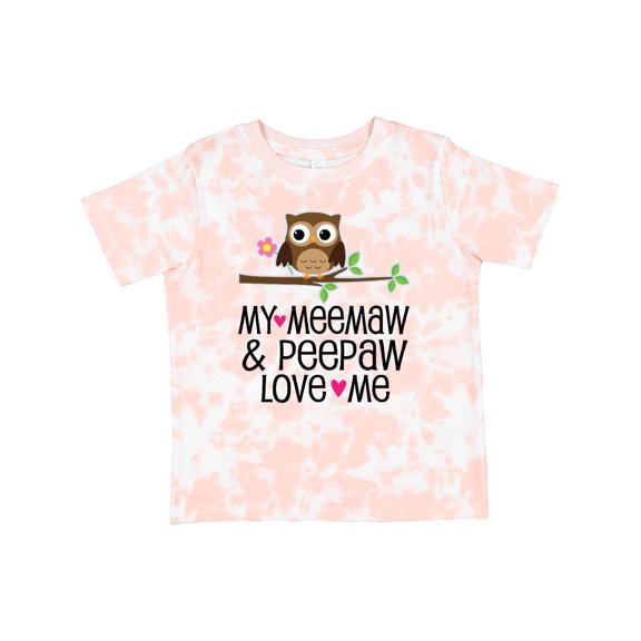 Inktastic My Meemaw and Peepaw Love Me Grandchild Owl Girls Toddler T-Shirt