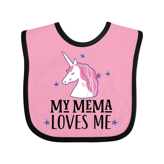 Inktastic My Mema Loves Me Girl Unicorn Girls Baby Bib